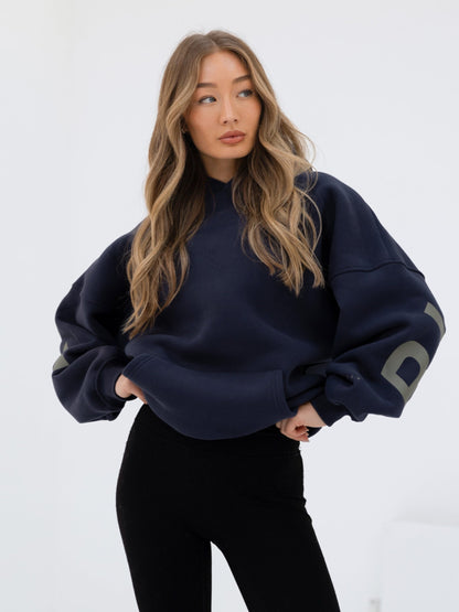 Isabel Oversized Hoodie - True Navy & Olive