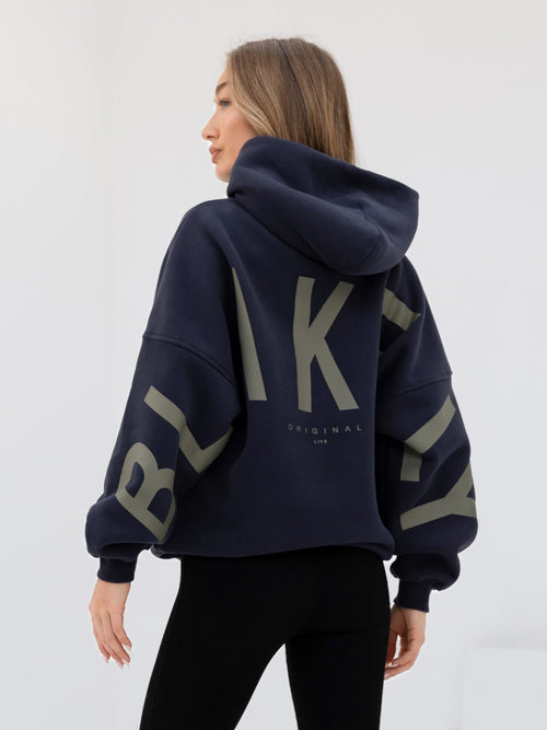 Isabel Oversized Hoodie - True Navy & Olive