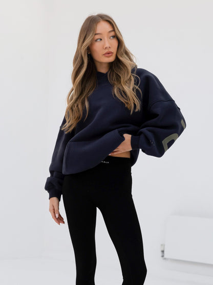 Isabel Oversized Hoodie - True Navy & Olive