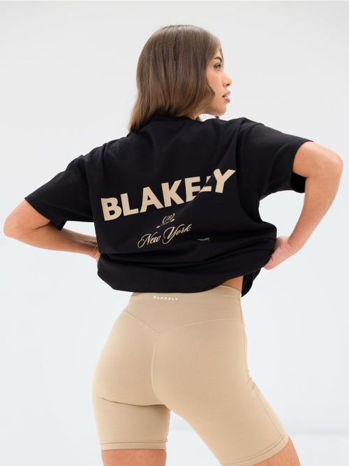 Crest Oversized T-Shirt - Black & Tan