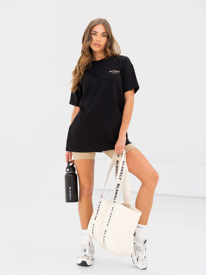 Crest Oversized T-Shirt - Black & Tan