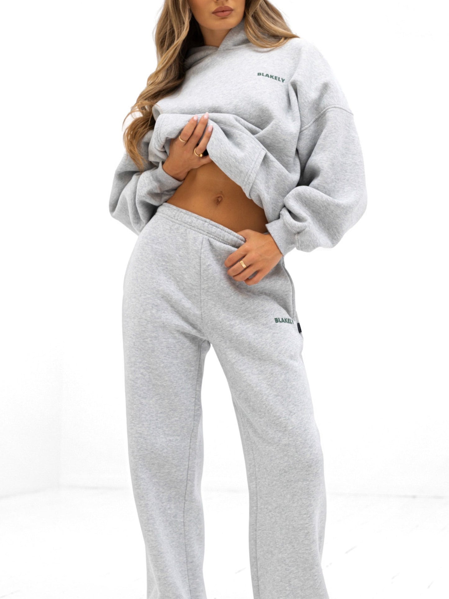 Amelie Wide Leg Sweatpants - Marl Grey