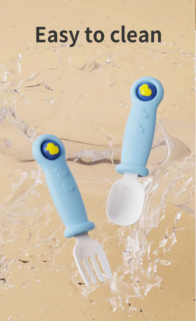 Baby Pack Of 2 Silicone Spoon Feeding Set Yellow - Sunshine