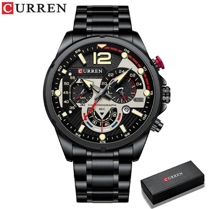 CURREN Chronograph Wristwatches Luxury Stainless Steel C8395