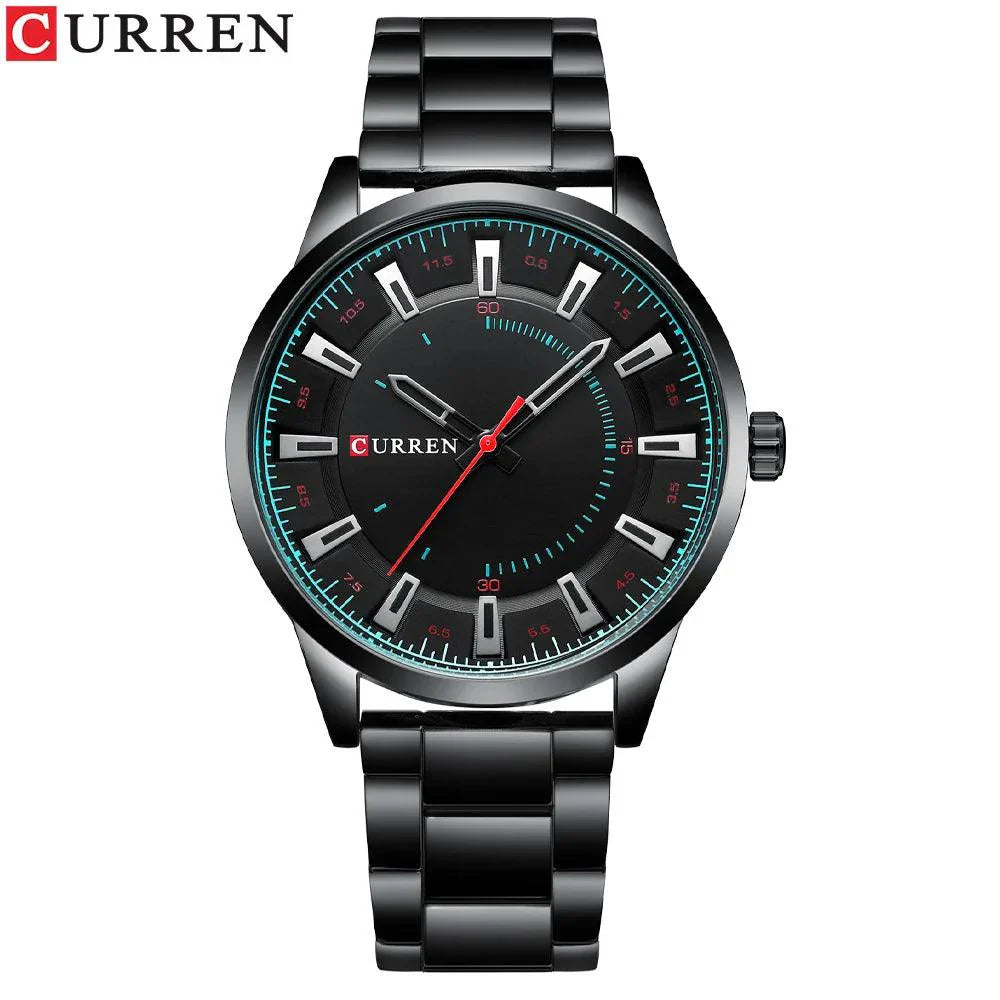CURREN New Simple Style Stainless Steel Band Clock C8406