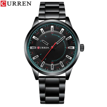 CURREN New Simple Style Stainless Steel Band Clock C8406