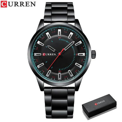 CURREN New Simple Style Stainless Steel Band Clock C8406