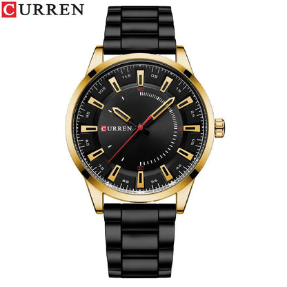 CURREN New Simple Style Stainless Steel Band Clock C8406