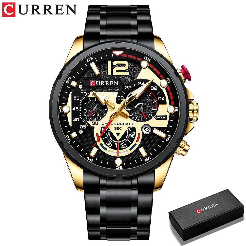 CURREN Chronograph Wristwatches Luxury Stainless Steel C8395