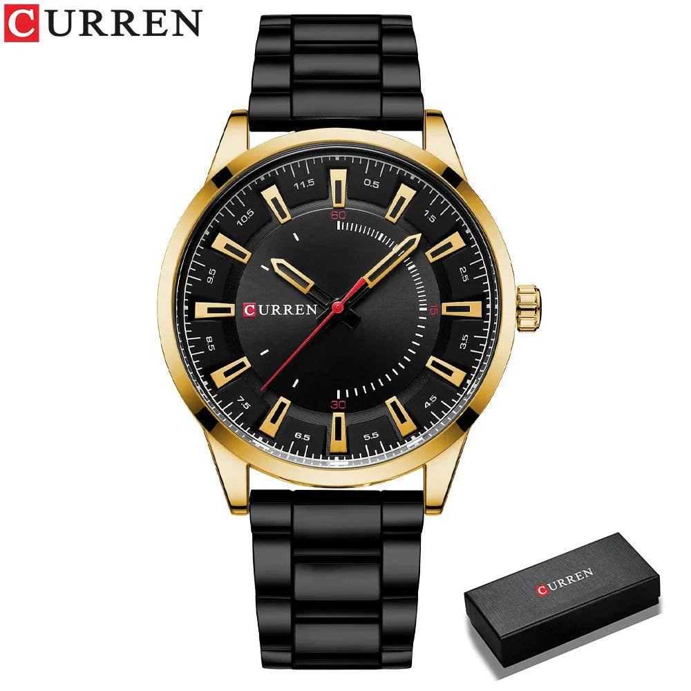 CURREN New Simple Style Stainless Steel Band Clock C8406