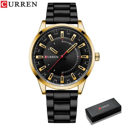 CURREN New Simple Style Stainless Steel Band Clock C8406