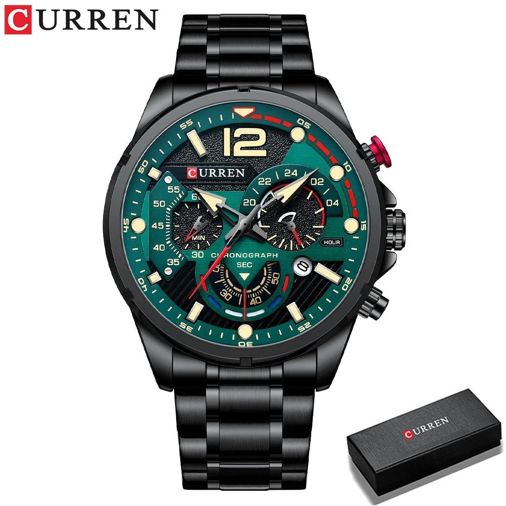 CURREN Chronograph Wristwatches Luxury Stainless Steel C8395