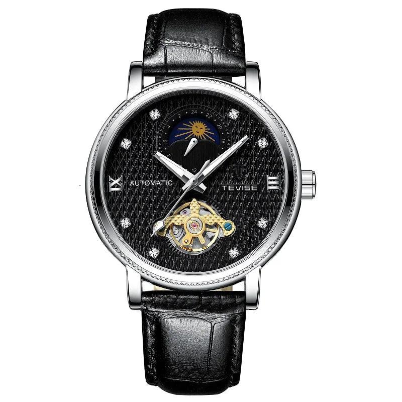 TEVISE T612 Automatic Watch Man Moon Phase Luminous Mechanical Wristwatches Tourbillon Fashion Wrist Watch for Men zegarek meski