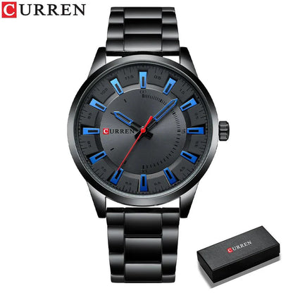 CURREN New Simple Style Stainless Steel Band Clock C8406