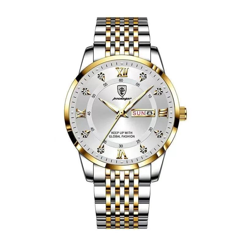 POEDAGAR 836 Stainless Steel Luxury Wrist Watch