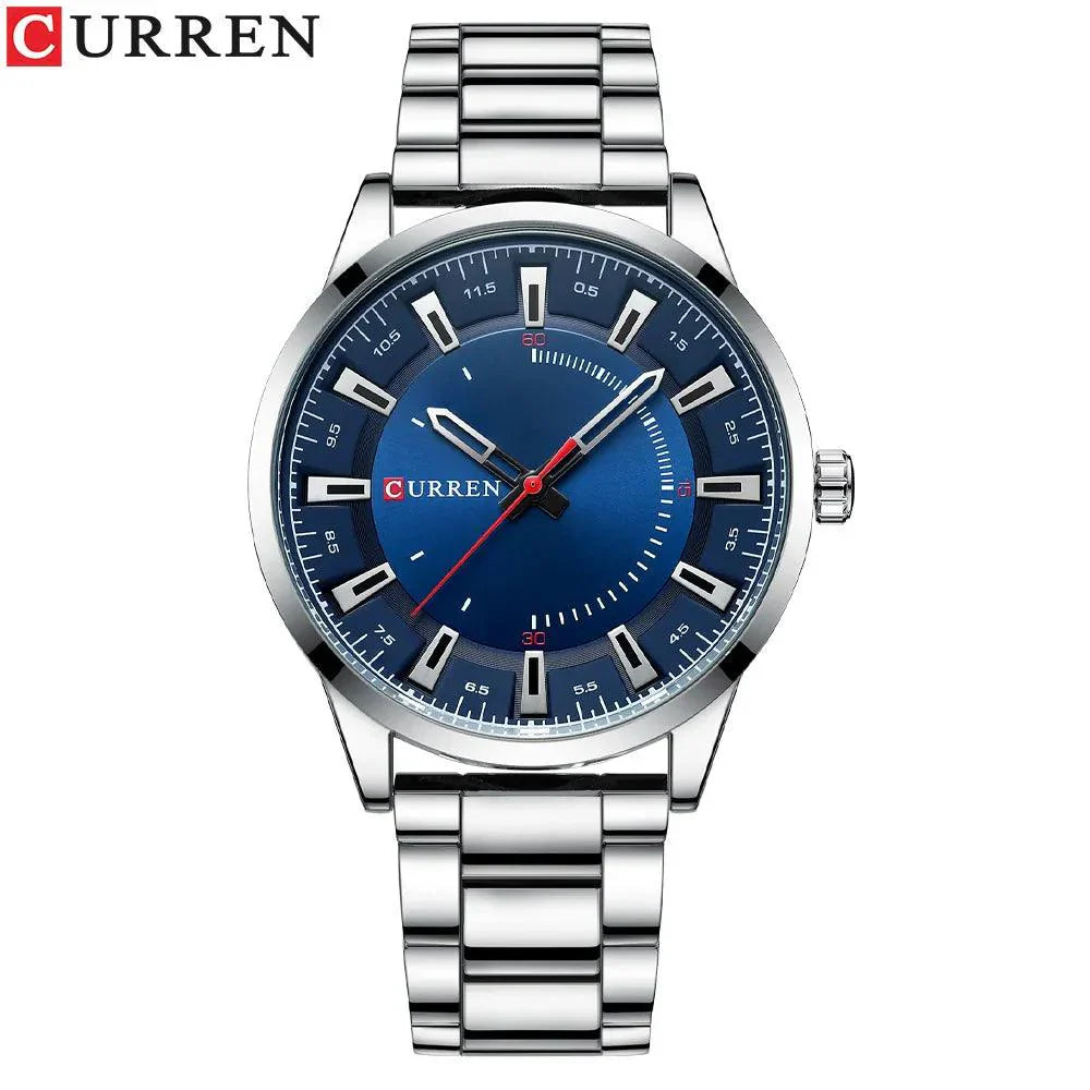 CURREN New Simple Style Stainless Steel Band Clock C8406