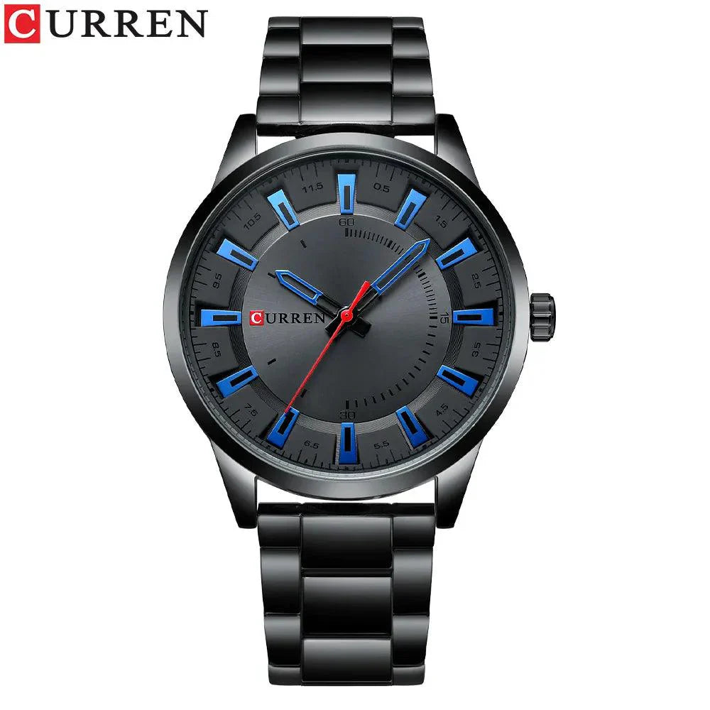 CURREN New Simple Style Stainless Steel Band Clock C8406