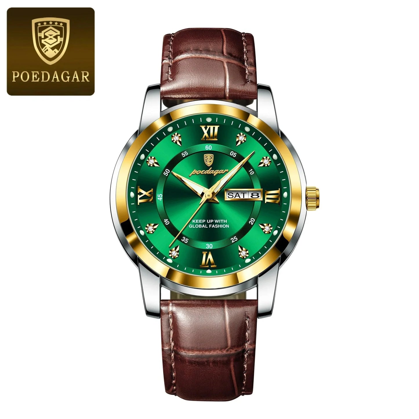POEDAGAR 936L Luxury Man Wristwatch Waterproof, Luminous, Date & Week