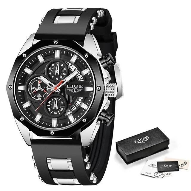 LIGE Luxury Silicone Sport Watch LG8909
