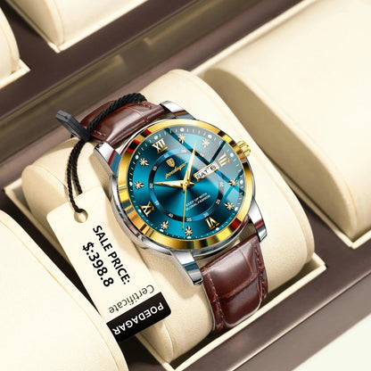 POEDAGAR 936L Luxury Man Wristwatch Waterproof, Luminous, Date & Week