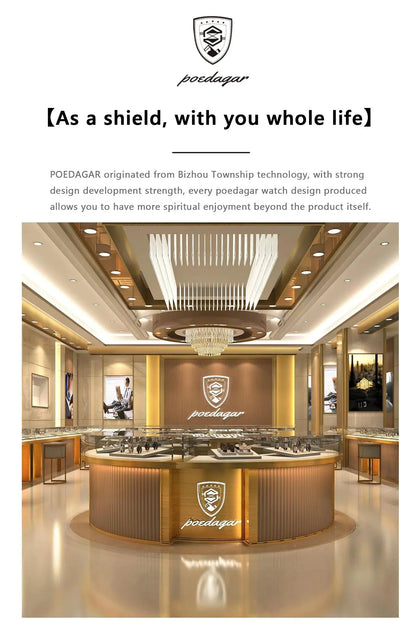 POEDAGAR 936L Luxury Man Wristwatch Waterproof, Luminous, Date & Week