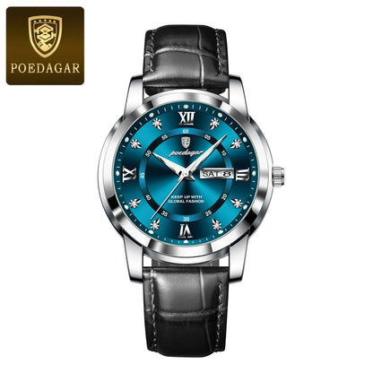 POEDAGAR 936L Luxury Man Wristwatch Waterproof, Luminous, Date & Week