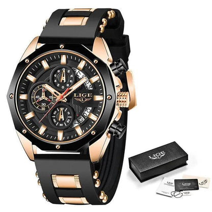 LIGE Luxury Silicone Sport Watch LG8909