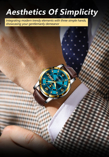 POEDAGAR 936L Luxury Man Wristwatch Waterproof, Luminous, Date & Week