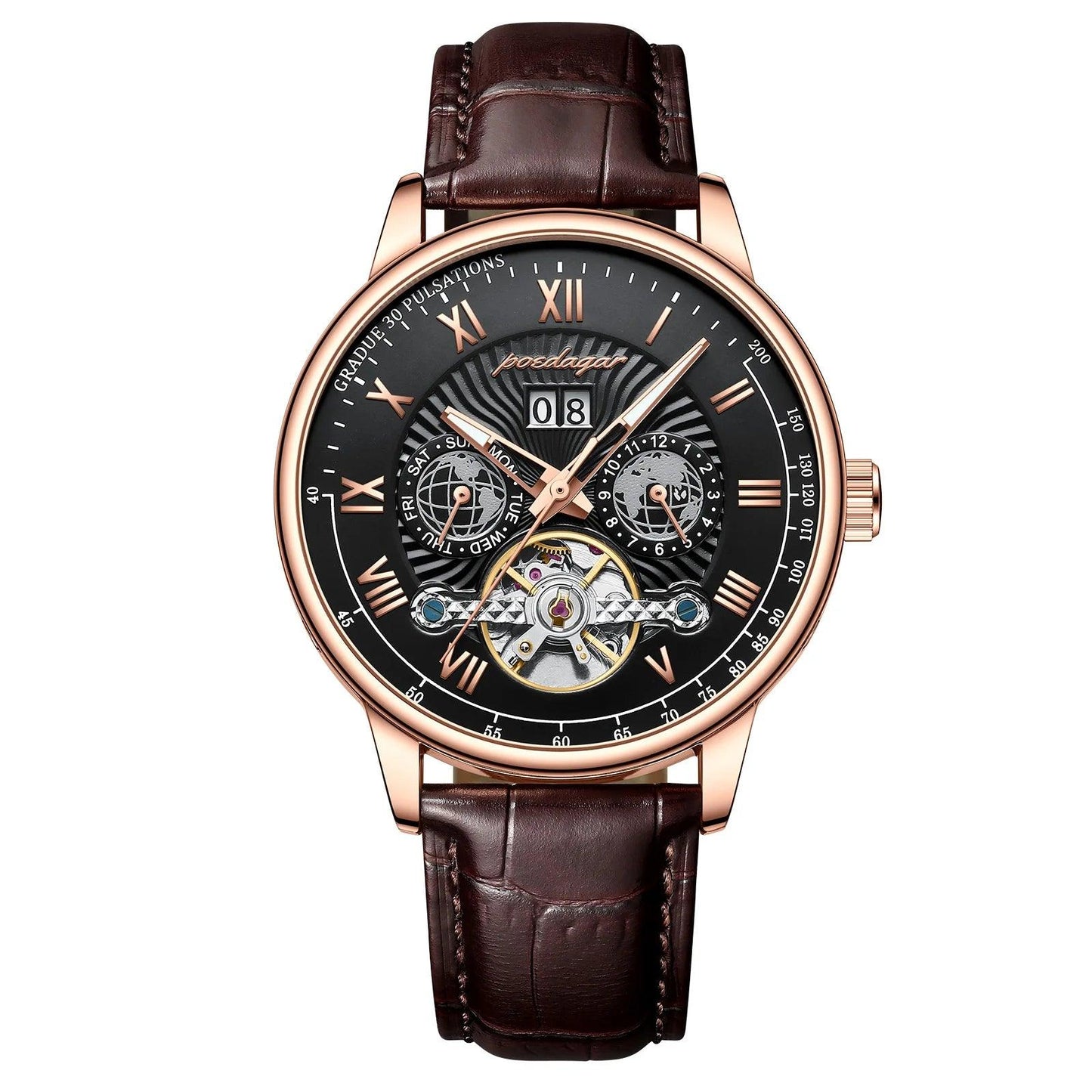 POEDAGAR 1409 Automatic Mechanical Hollow Watch
