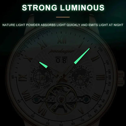 POEDAGAR 1409 Automatic Mechanical Hollow Watch