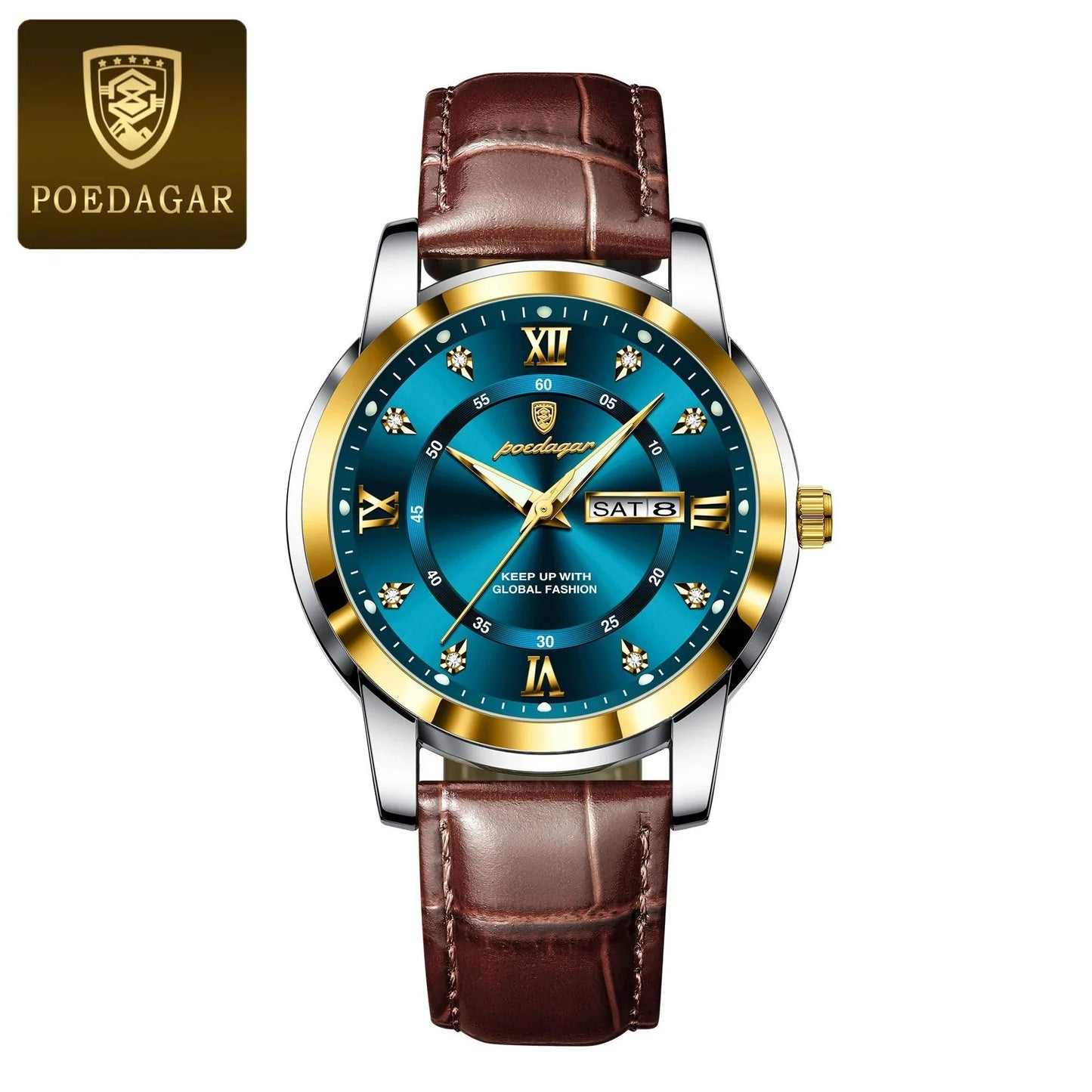 POEDAGAR 936L Luxury Man Wristwatch Waterproof, Luminous, Date & Week