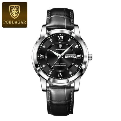 POEDAGAR 936L Luxury Man Wristwatch Waterproof, Luminous, Date & Week