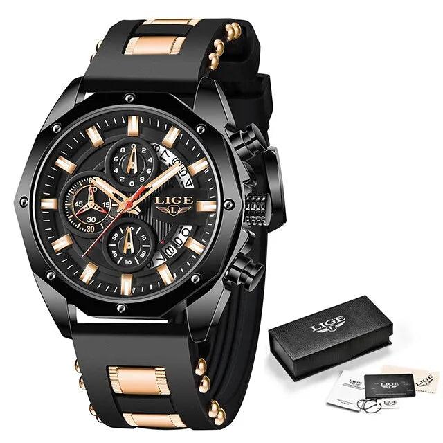 LIGE Luxury Silicone Sport Watch LG8909