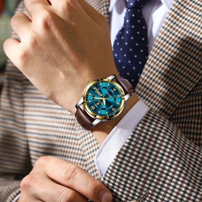 POEDAGAR 936L Luxury Man Wristwatch Waterproof, Luminous, Date & Week