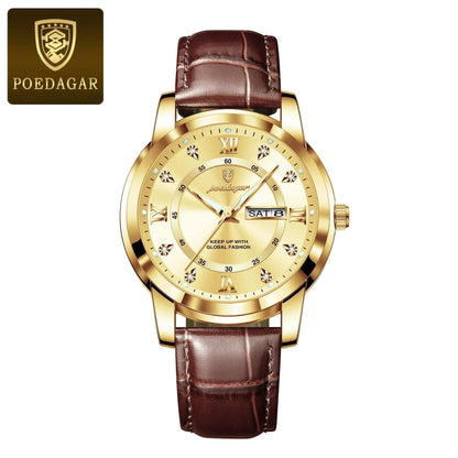 POEDAGAR 936L Luxury Man Wristwatch Waterproof, Luminous, Date & Week