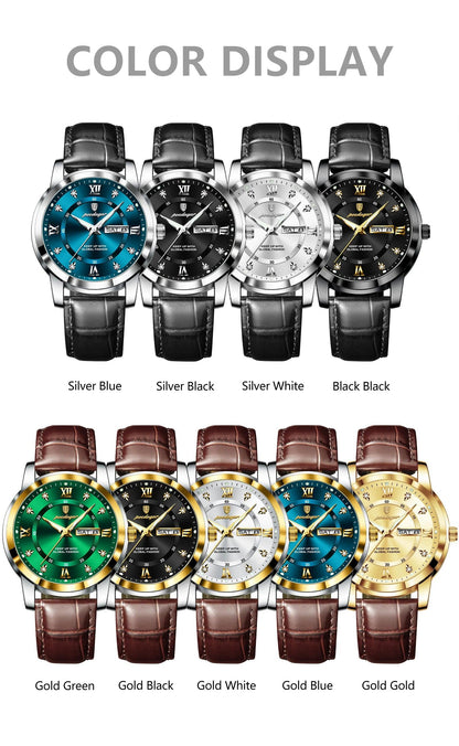 POEDAGAR 936L Luxury Man Wristwatch Waterproof, Luminous, Date & Week