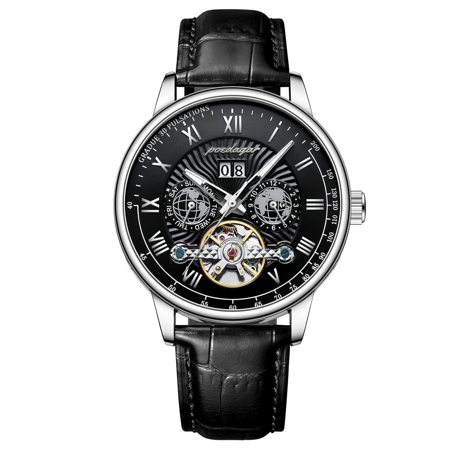 POEDAGAR 1409 Automatic Mechanical Hollow Watch