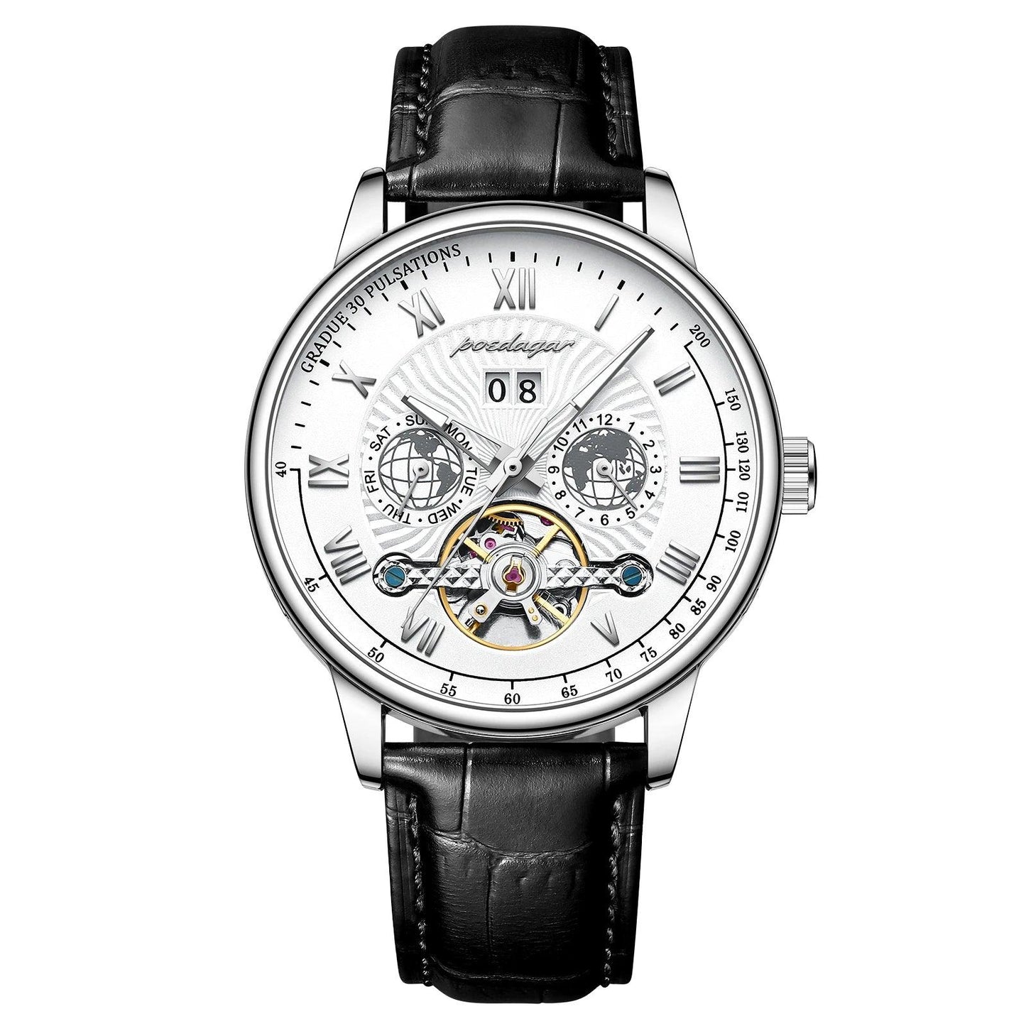 POEDAGAR 1409 Automatic Mechanical Hollow Watch