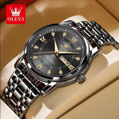 OLEVS Men's Classic Business Wristwatch Dual Calendar