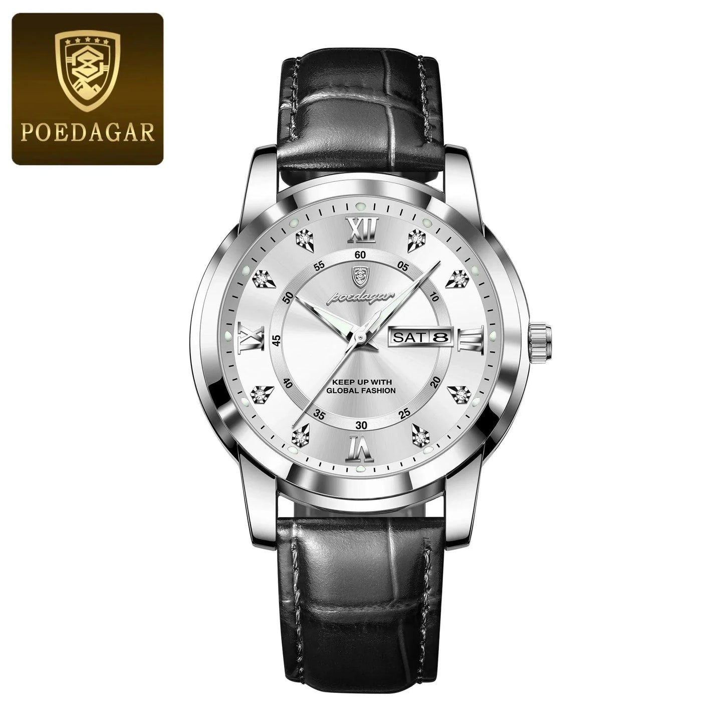 POEDAGAR 936L Luxury Man Wristwatch Waterproof, Luminous, Date & Week