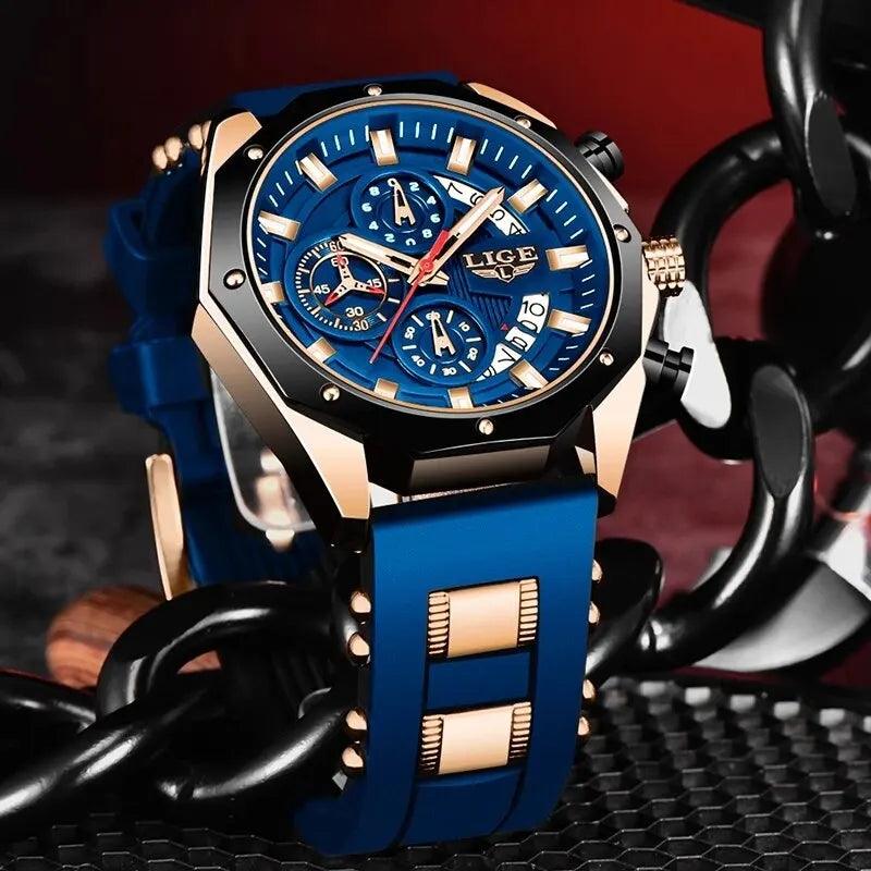 LIGE Luxury Silicone Sport Watch LG8909