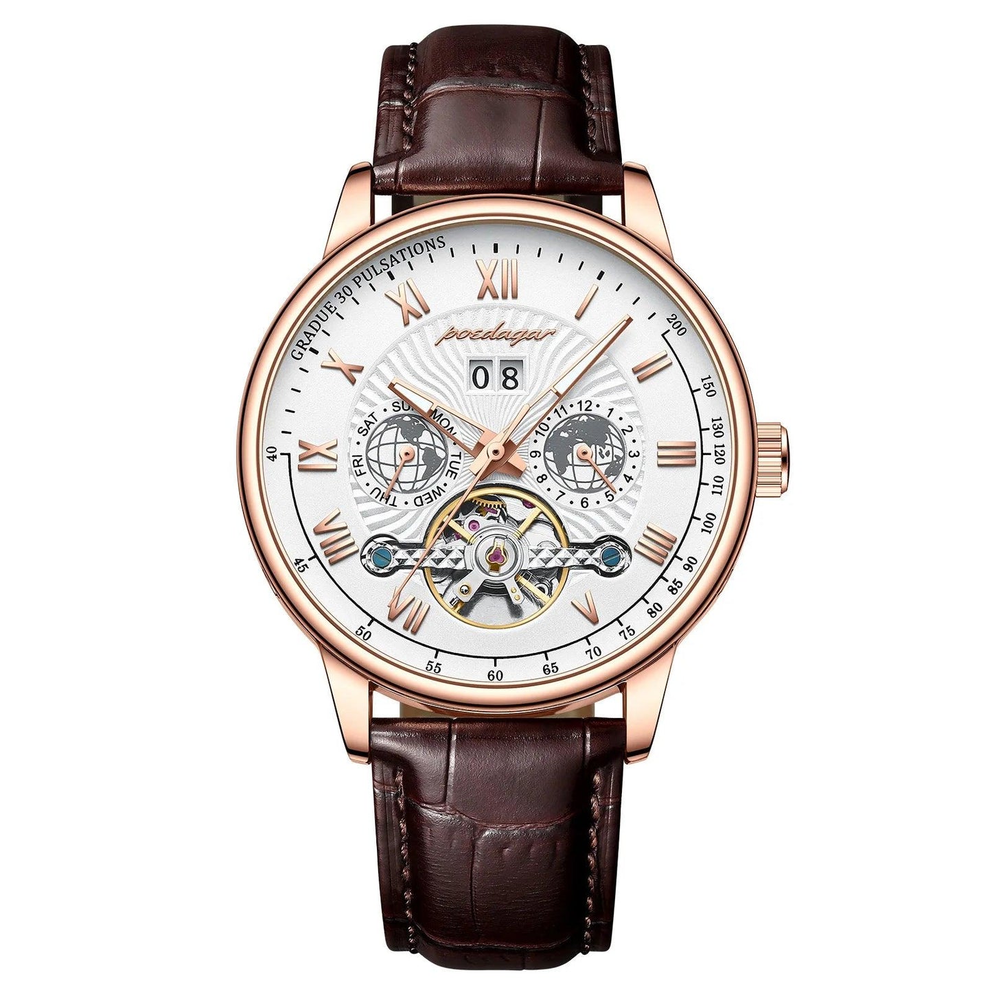 POEDAGAR 1409 Automatic Mechanical Hollow Watch