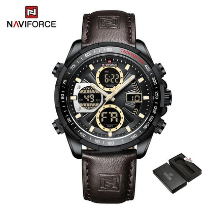 NAVIFORCE 9197 Fashion Military Chronograph Watch With Digital Display
