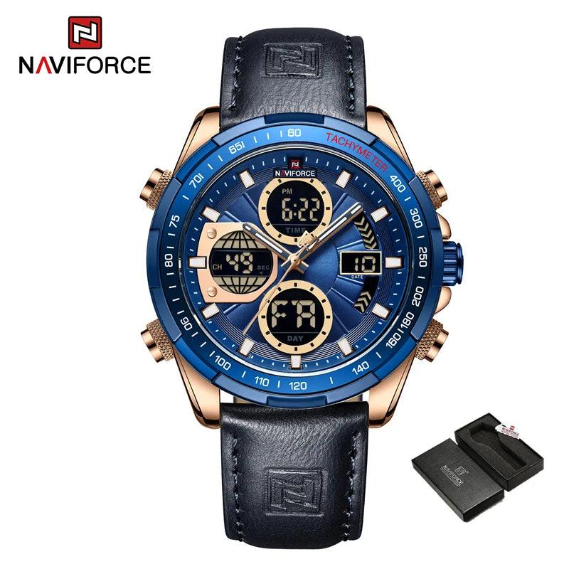 NAVIFORCE 9197 Fashion Military Chronograph Watch With Digital Display