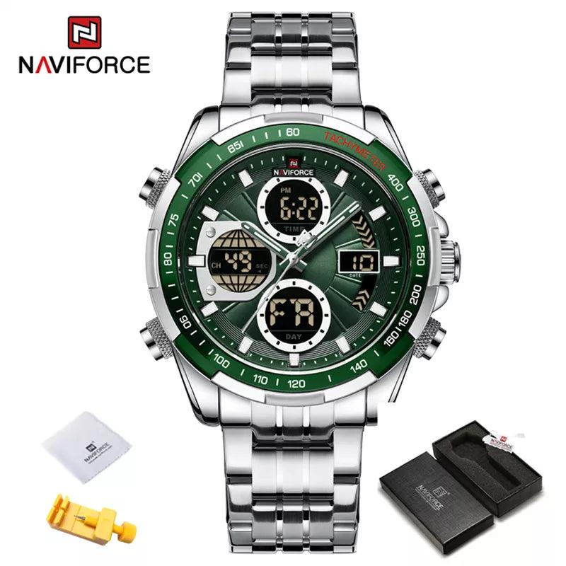 NAVIFORCE 9197 Fashion Military Chronograph Watch With Digital Display