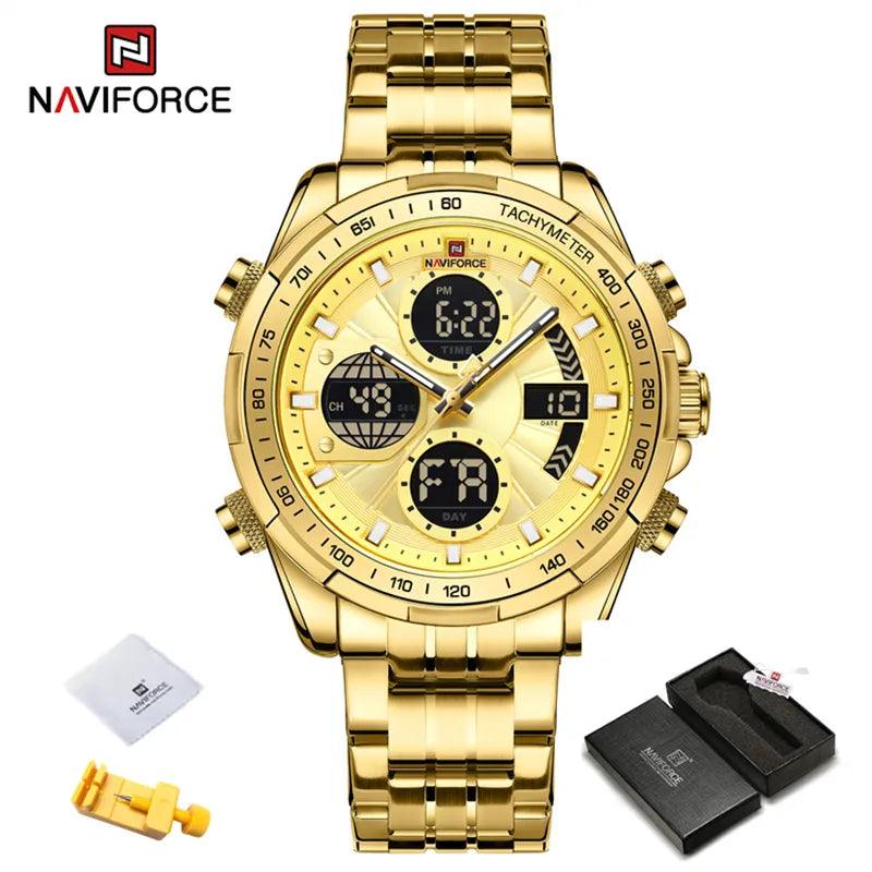 NAVIFORCE 9197 Fashion Military Chronograph Watch With Digital Display