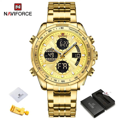 NAVIFORCE 9197 Fashion Military Chronograph Watch With Digital Display