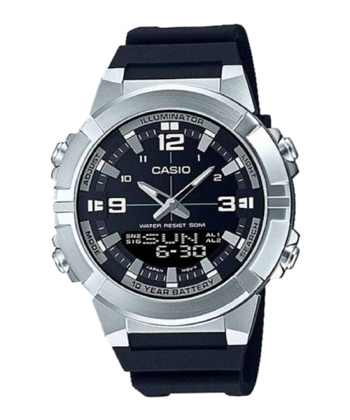ساعة Casio AMW-870DA-3AV رجالية – Analog Digital ستانلس ستيل بقرص أخضر Quartz