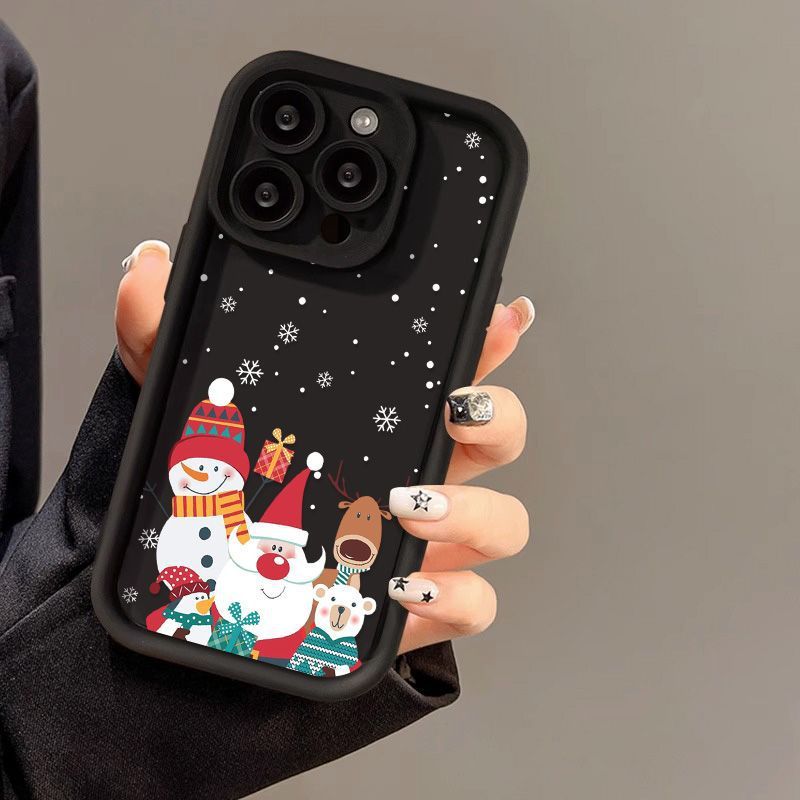 Cute Santa Claus Phone Case Frosted Advanced Christmas Pattern