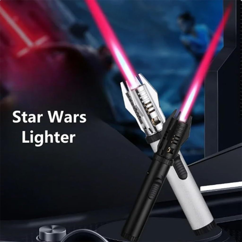 Refillable Butane Lightsaber Torch – Cool Sci-Fi Gas Lighter for Gifts & Display ولاعة غاز بشكل سيف ضوئي – قابلة لإعادة التعبئة، تصميم خيالي رائع للهدايا والعرض